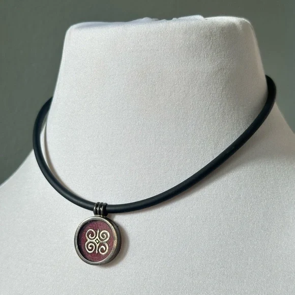 925 Mexican Silver Humility Symbol Cross Dwennimmen Adinkra Pendant Ghana Fabric - Picture 1 of 6